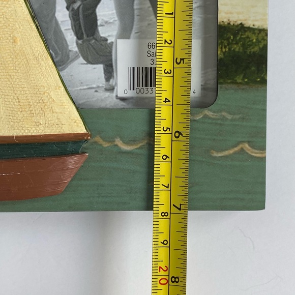 Sailboat frame outside 7" X 6.5" for a 3.5" X 5 photo free standing nautical - Picture 5 of 10